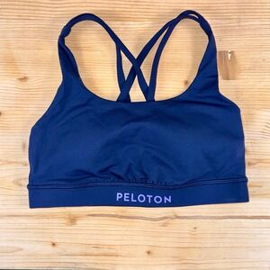 Peloton Navy Strappy Sports‎ Bra Size 4 | Criss Cross Back, Built-In Support